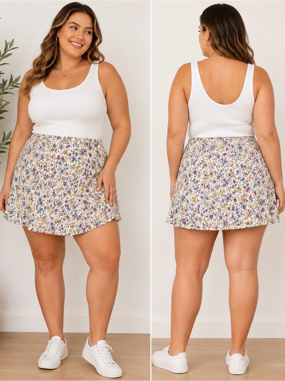 Edited x Hunter McGrady NWT Floral A-Line Mini Skirt XL